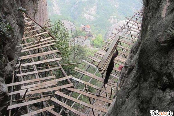 ساخت خطرناک ترین پل جهان در چین+عکس 1