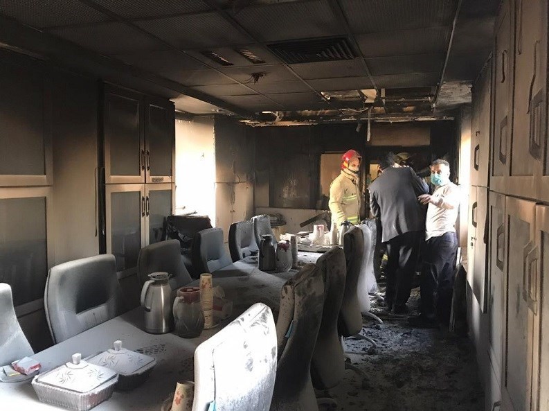 آتش‌سوزی در بخش اداری بیمارستان بقیه‌الله! +تصاویر 