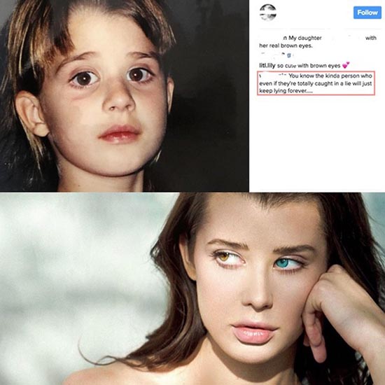 رنگ چشمهای جعلی خانم مدل معروف اینستاگرام رو شد (عکس) 1