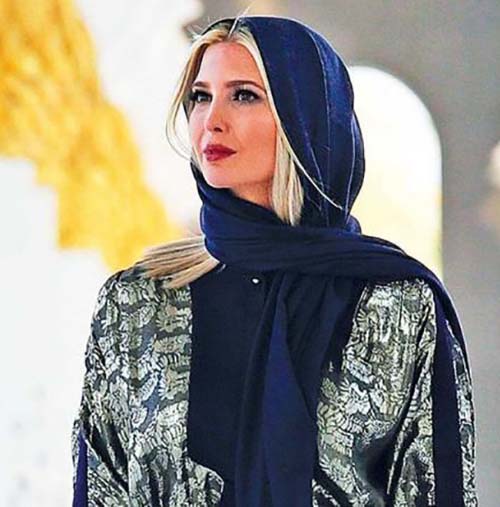 حضور ایوانکا ترامپ با حجاب مانتو و روسری در مسجد (عکس) 1