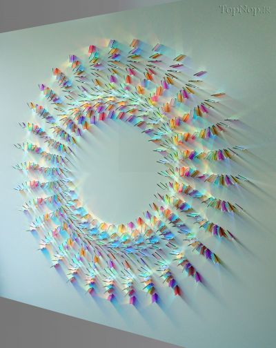 خلق آثار هنری با شیشه های چند رنگ 