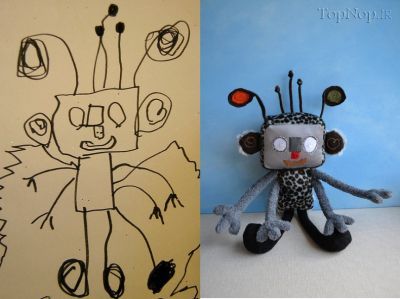 ساخت عروسک از روی شخصیت نقاشی های کودکانه!! 1