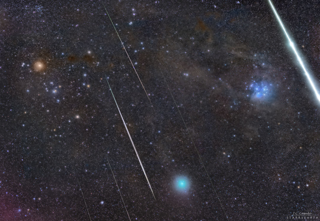 ستارگان، بارش شهابی و یک دنباله‌دار+تصویر نجومی روز 
