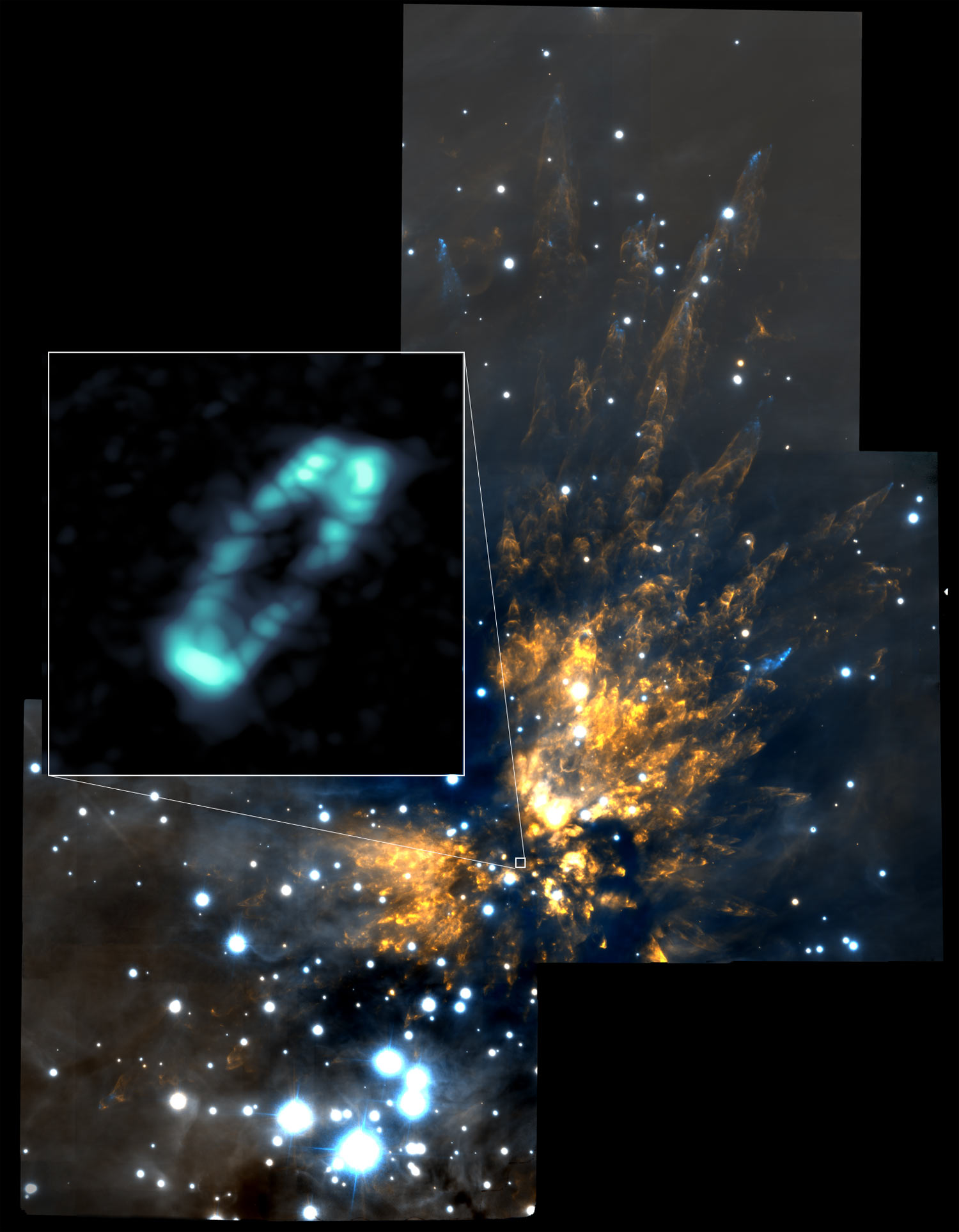 تلسکوپ آلما موفق به شناسایی نمک در اطراف ستاره جوان شد 1